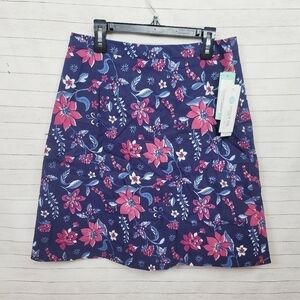 MARGARET M DEANDRA ALINE SKIRT IN NAVY FLORAL, SZ SMALL